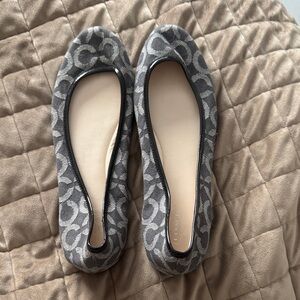 Coach Gray and Black Patterned Women's Flats